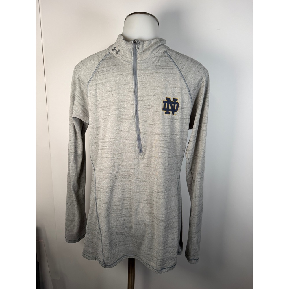 Under Armour Notre Dame Fighting Irish Gray Heather 1/4 Zip Pullover Medium